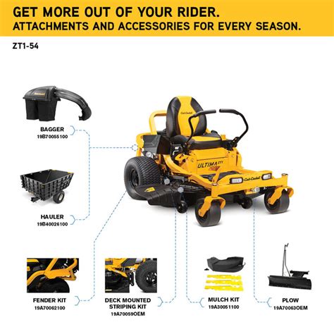 Sold Separately. . Cub cadet zt1 54 accessories